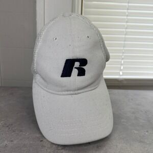 Russell Athletic White Mesh Back Fitted‎ Baseball Cap Men's Hat Sportswear